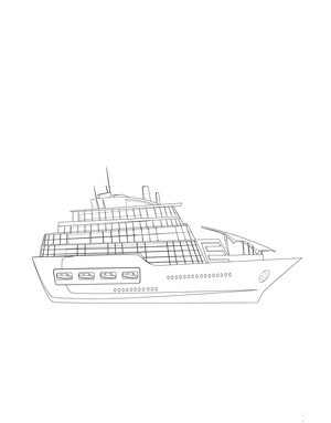 Simple Cruise Ship Coloring Page