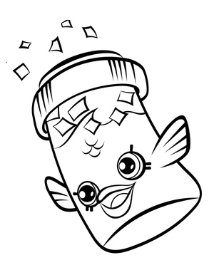 Jake the Fish Flake from Shopkins Season 4 Coloring Page