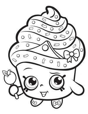 Queen Cupcake from Shopkins Coloring Page