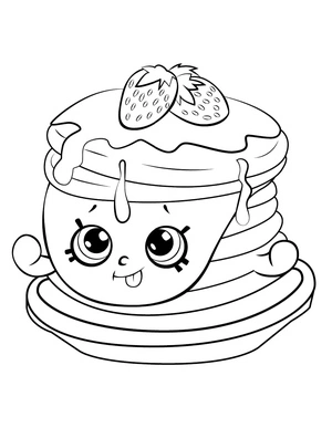 Shopkins Season 6 - Strawberry Pancake Shop Coloring Page