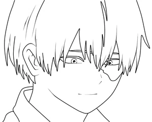 Cheerful Shoto Todoroki Coloring Page