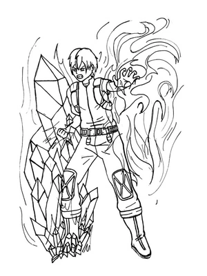 Chill Shoto Todoroki Coloring Page