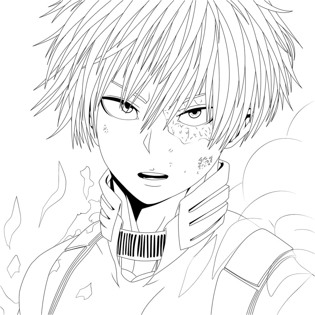 Free Printable Coloring Page of Shoto Todoroki Coloring Page