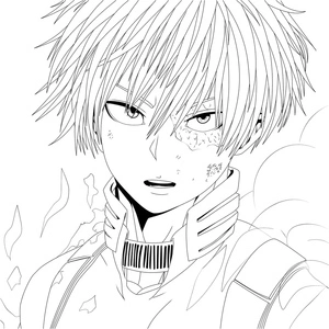 Free Printable Coloring Page of Shoto Todoroki Coloring Page