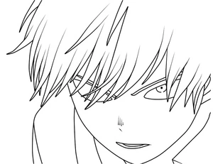 Printable coloring page featuring Shoto Todoroki Coloring Page