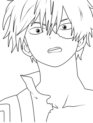 Printable Coloring Page of Shoto Todoroki Coloring Page