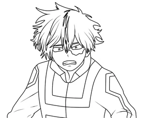 Sad Shoto Todoroki Coloring Page