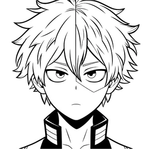 Shoto Todoroki in action Coloring Page