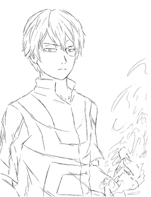 Sketch of Shoto Todoroki Coloring Page