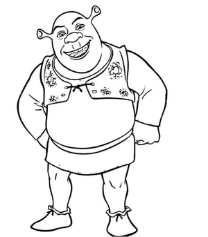 Exciting Shrek in a Standing Pose Coloring Page