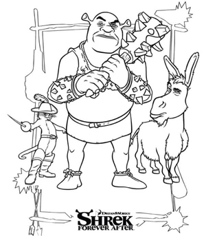Shrek and Friends Cool Adventure Coloring Page