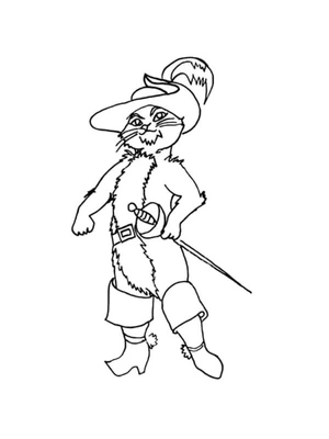 Soldier Cat Coloring Page