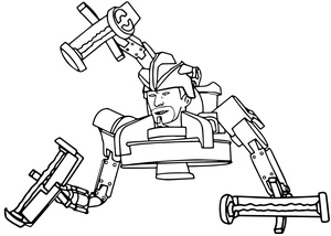 Astro Toilet Super from Skibidi Toilet Coloring Page