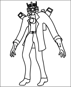 Cameraman Titan - Tall Coloring Page