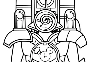 Clockman Titan Coloring Page