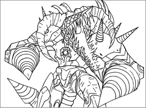 Monster Titan Drill Man Coloring Page