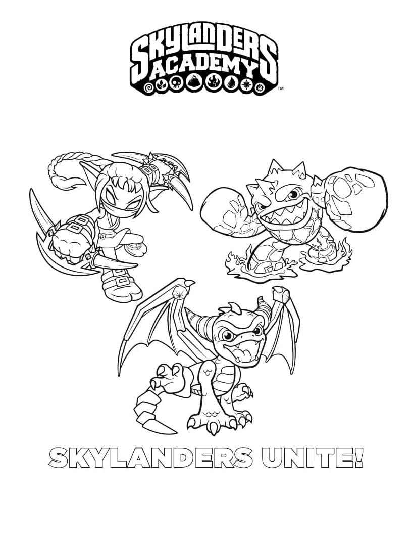Unite the Skylanders Coloring Page