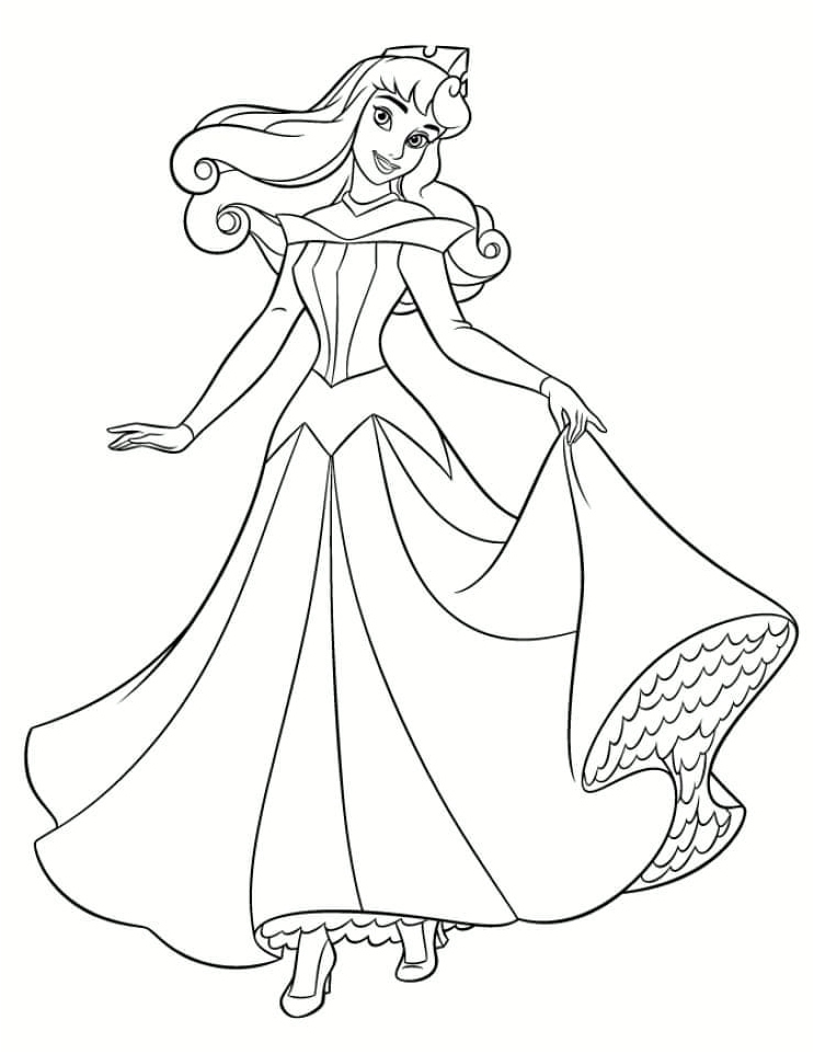 Aurora in a Peaceful Slumber Coloring Page