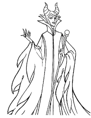 Evil Maleficent from Sleeping Beauty Coloring Page
