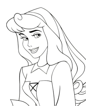 Happy Princess Aurora Coloring Page