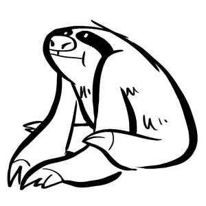 A Silly Sloth Coloring Page