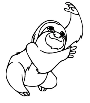 An Adorable Sloth Coloring Page
