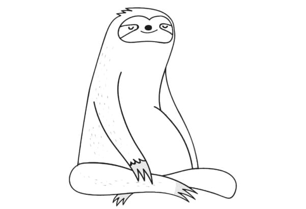 Sloth doing Yoga Coloring Page