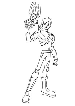 Eli with his faithful slug friend on his shoulder Coloring Page