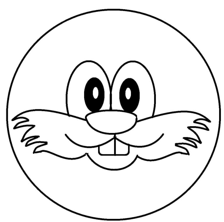 Emoticon with a Mustache Coloring Page