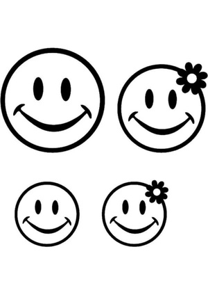 Groups of Smileys Coloring Page
