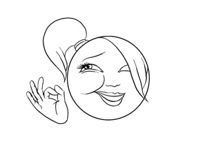 "Happy and Gesturing" Coloring Page