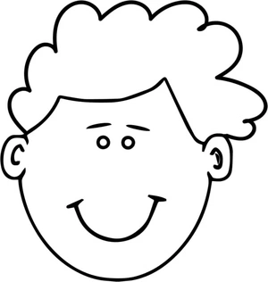 Happy Boy Face Coloring Page