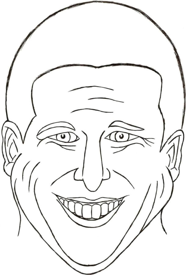 Happy Face Man Coloring Page