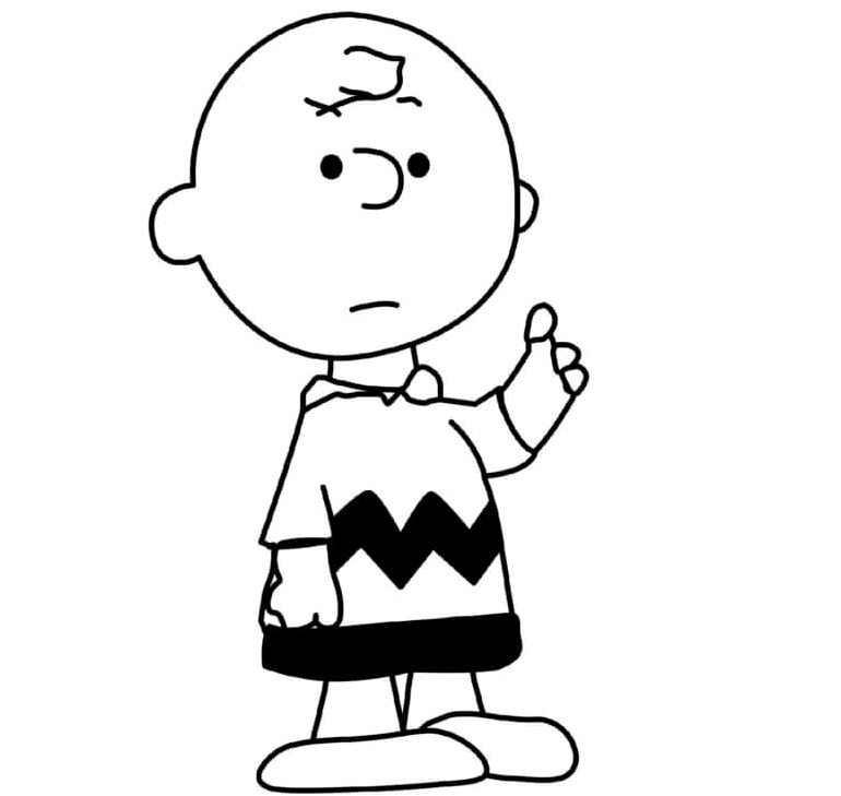Charlie Feels Sad Coloring Page