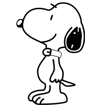 Smiling Snoopy Coloring Page