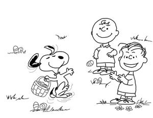 Snoopy Holding a Basket Coloring Page