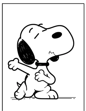 Snoopy knelt down on one knee Coloring Page