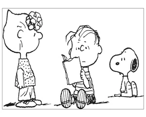 Snoopy, Sally, and Linus Coloring Page