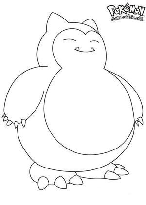 Cheerful Snorlax Coloring Page