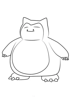 Snorlax on its feet Coloring Page