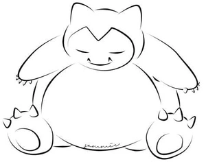 Snorlax Outline Coloring Page Coloring Page