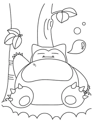Snorlax Outline for Coloring Page Coloring Page