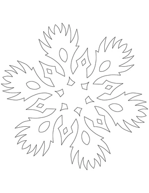Flaming Snowflake Coloring Page