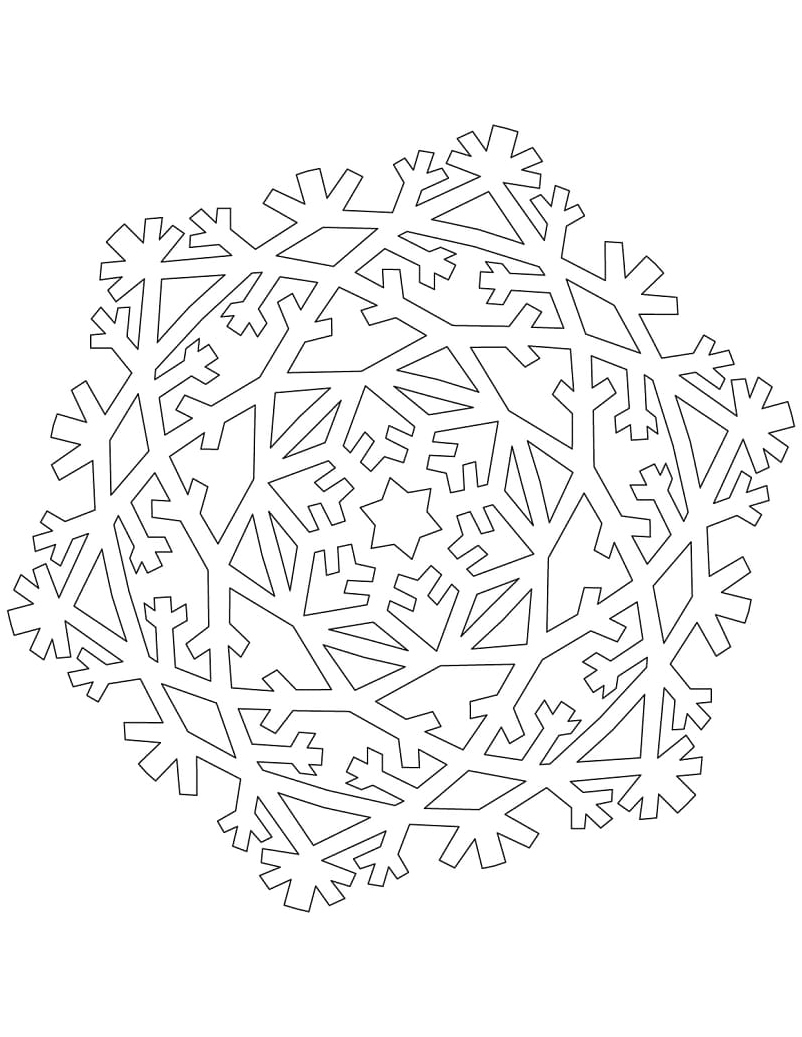 Snowflake Crystals Coloring Page