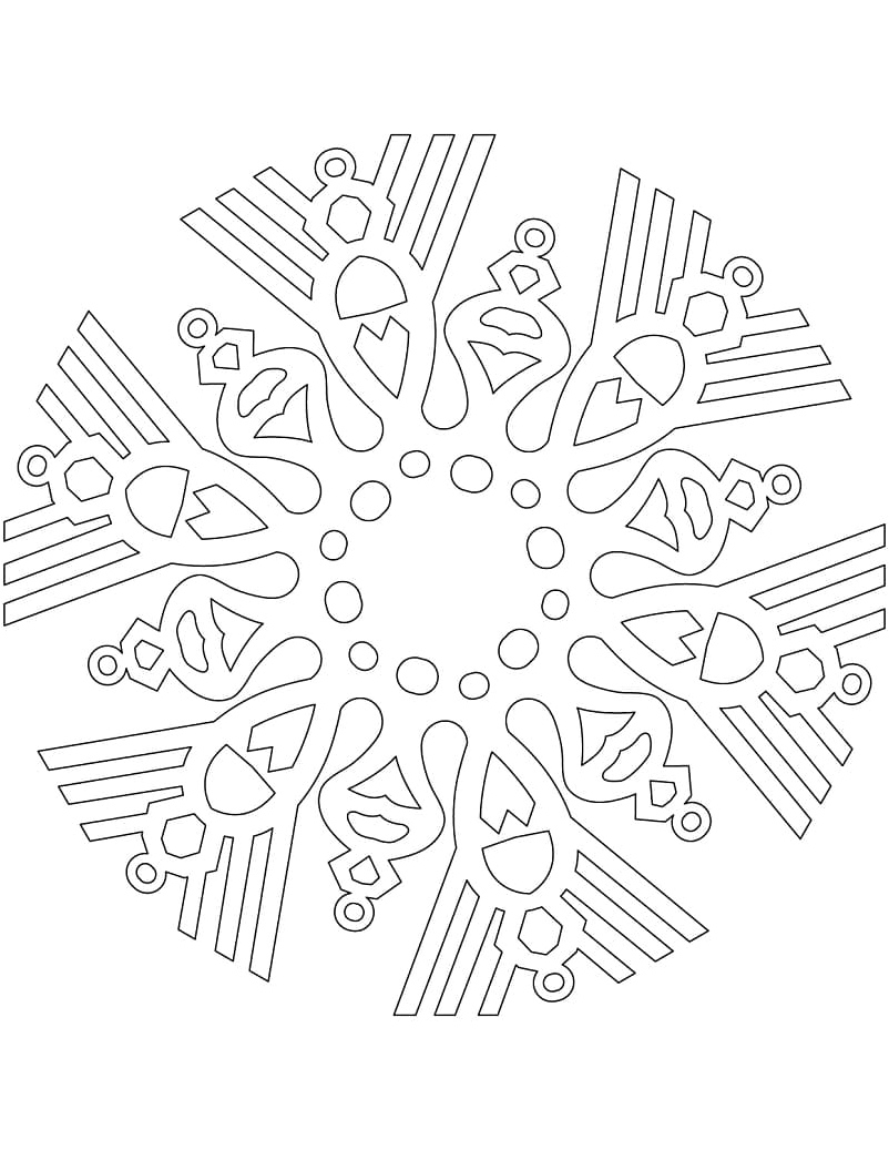 Snowflake Holiday Coloring Page