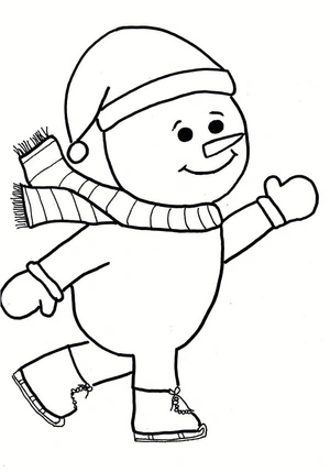 Cute Snowman Coloring Page