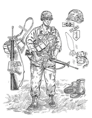 Soldiers and Military Gear Coloring Page