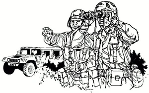 Tracking Enemies in the Military Coloring Page
