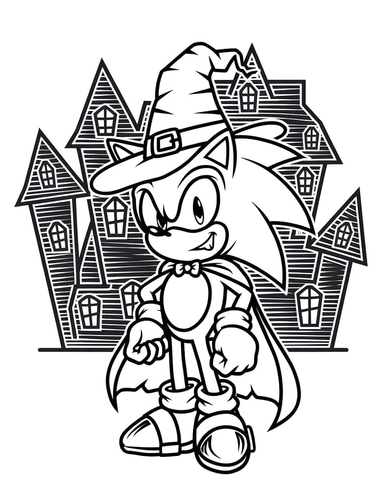 Free Sonic Halloween Coloring Page Coloring Page