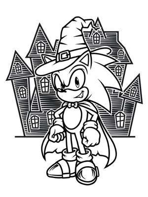 Free Sonic Halloween Coloring Page